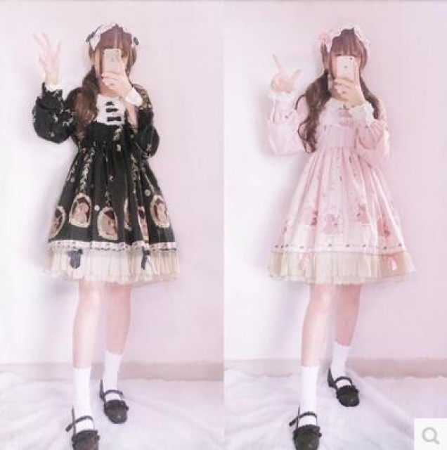 [해외] 예매상품 봄 소녀 학생 원피스 귀여운 공주 lolita 드레스