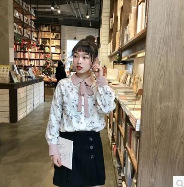 [해외] 봄신상 여성 의류 긴소매 셔츠 무늬 상의 여자 루즈 핏 셔츠