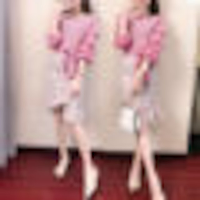 [해외]W1442B8 2018 새로운 여성의 봄 스프링 피쉬 테일 드레스 귀여운 두 조각 작은 향 바람 기계 세련된 정장 스커트