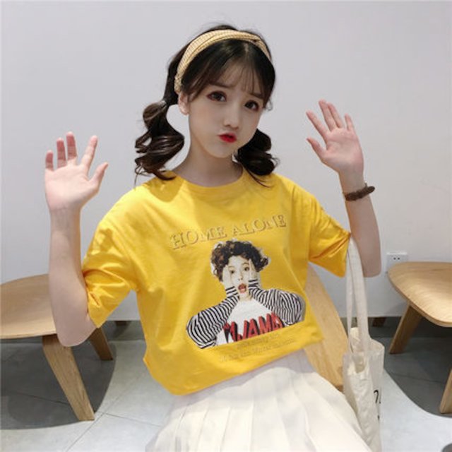 [해외] Hanfan 여성 여름 패션 캐주얼 코튼 반팔 티셔츠